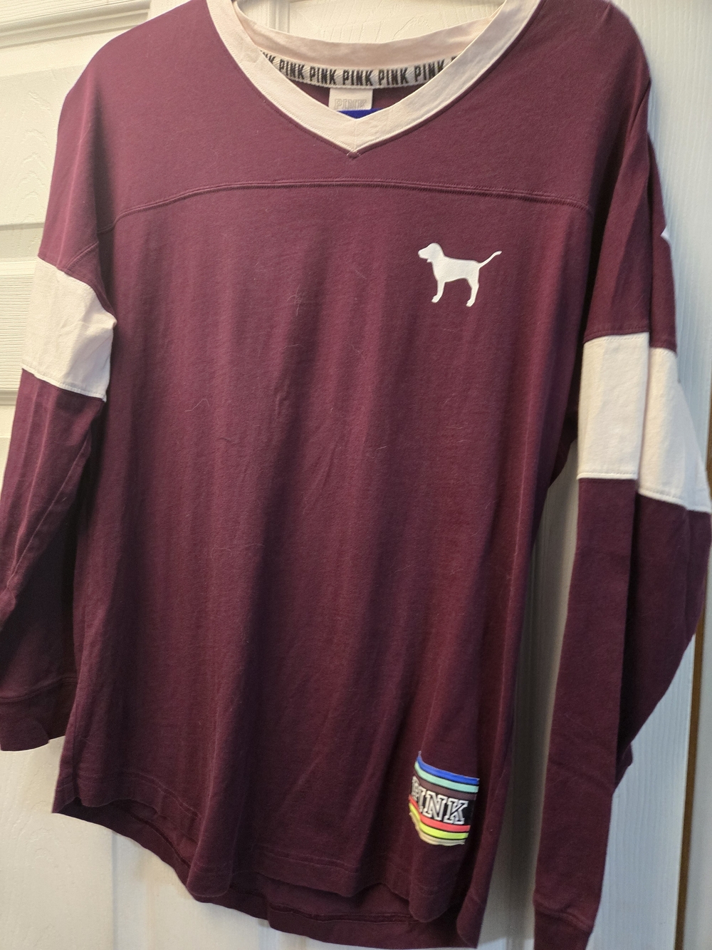 PINK Victoria's Secret Limited Edition Long Sleeve T-shirt With Rainbow Graphics